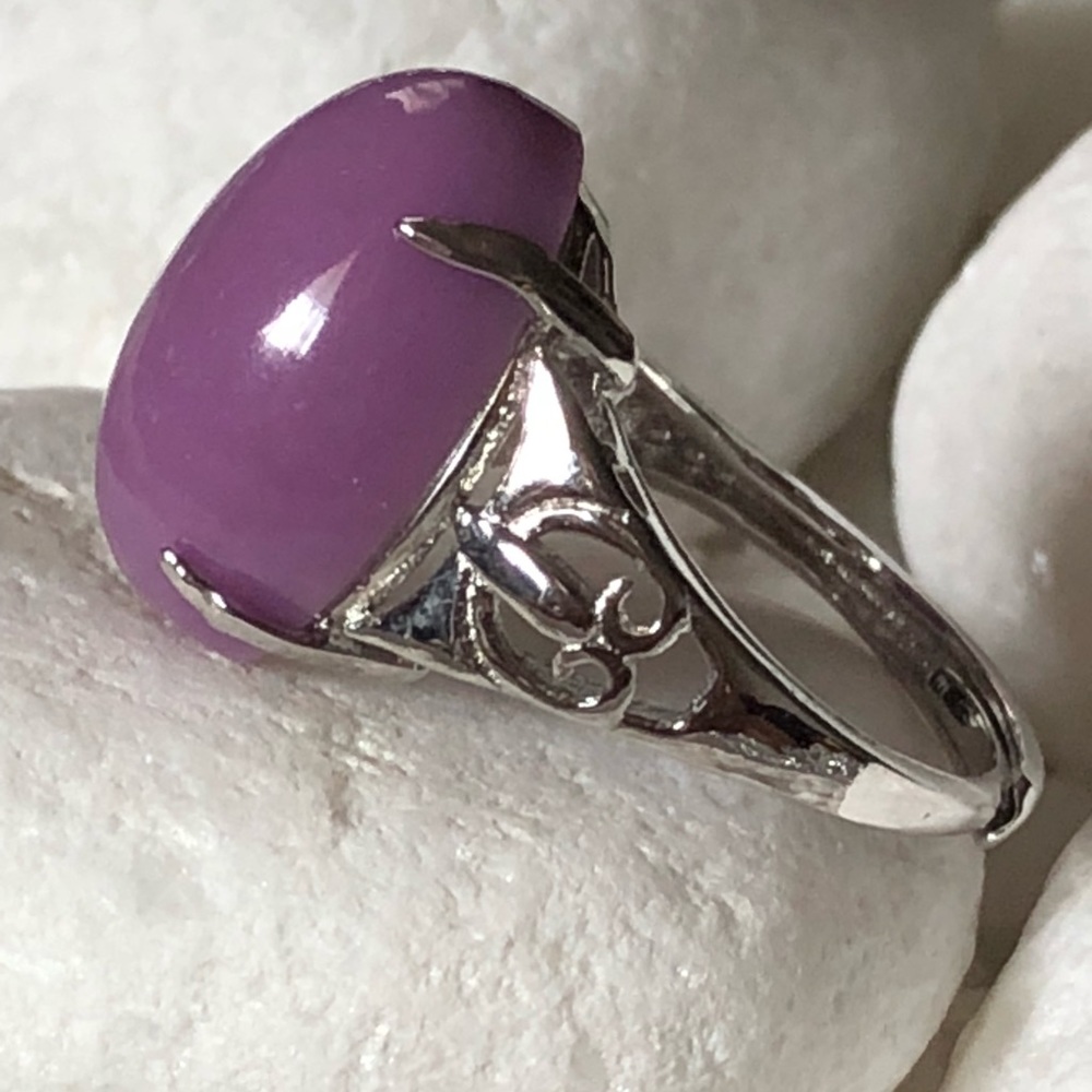🛍NATURAL PURPLE MICA SILVER RING💍